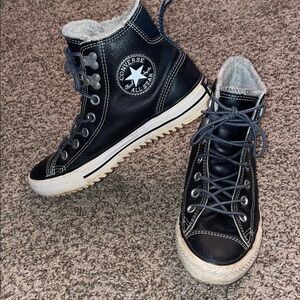 Converse Black and White High-Top Boots